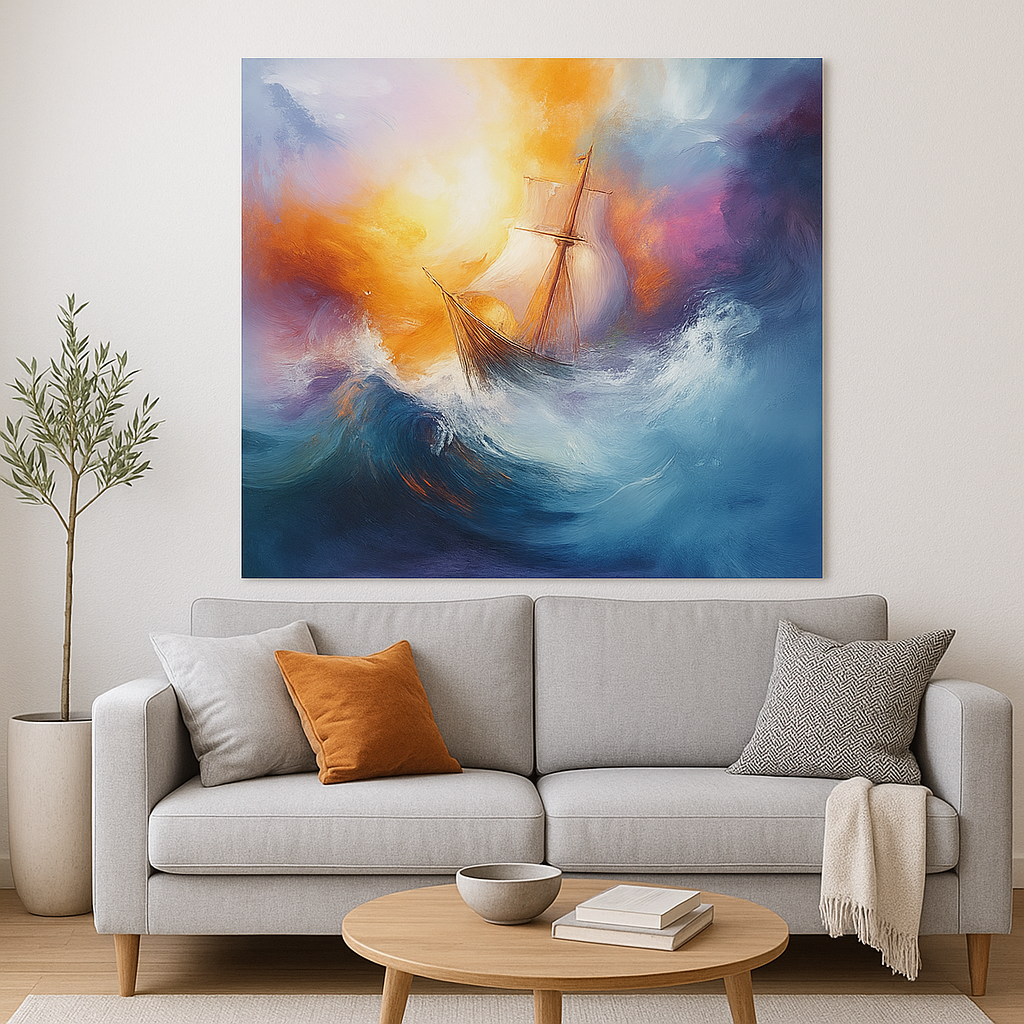 Im Sturm geboren – Abstrakte Seereise - Poster