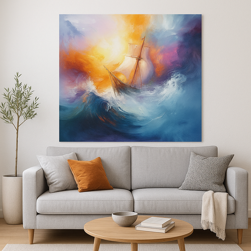 Im Sturm geboren – Abstrakte Seereise - Poster